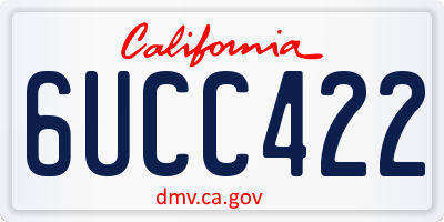 CA license plate 6UCC422