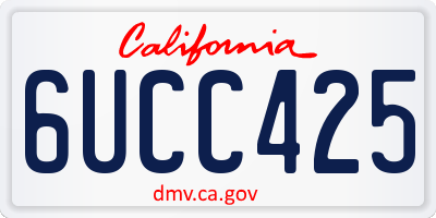 CA license plate 6UCC425