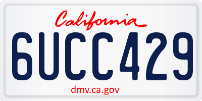 CA license plate 6UCC429