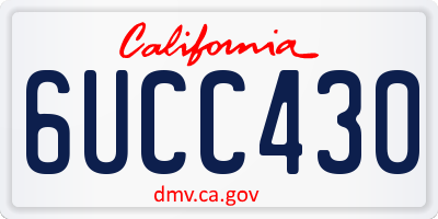 CA license plate 6UCC430