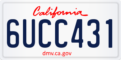 CA license plate 6UCC431