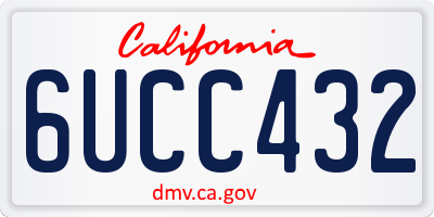 CA license plate 6UCC432