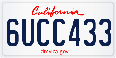 CA license plate 6UCC433