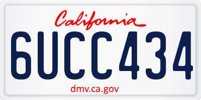 CA license plate 6UCC434