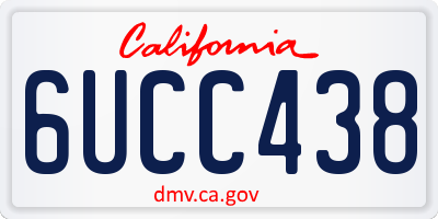 CA license plate 6UCC438