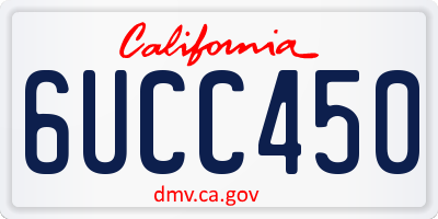 CA license plate 6UCC450