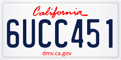 CA license plate 6UCC451
