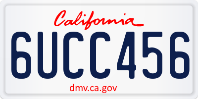 CA license plate 6UCC456