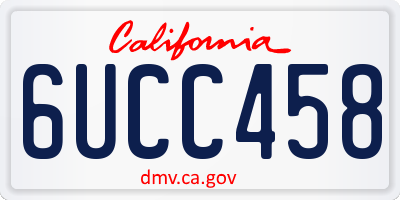 CA license plate 6UCC458