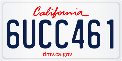 CA license plate 6UCC461