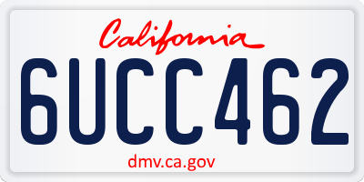 CA license plate 6UCC462