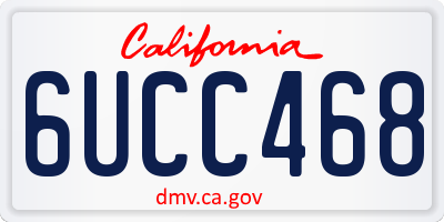 CA license plate 6UCC468