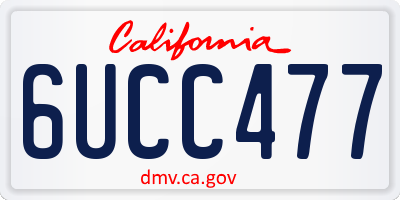 CA license plate 6UCC477
