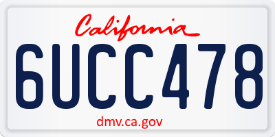 CA license plate 6UCC478