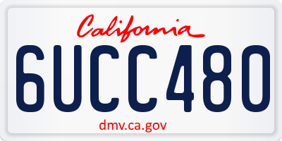 CA license plate 6UCC480