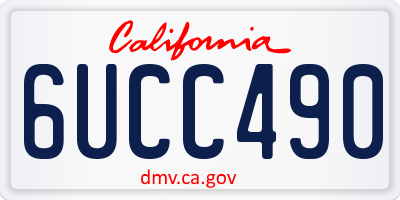 CA license plate 6UCC490