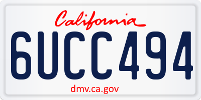 CA license plate 6UCC494