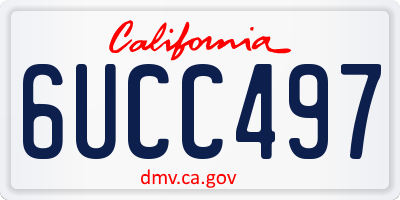 CA license plate 6UCC497