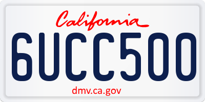 CA license plate 6UCC500