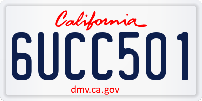 CA license plate 6UCC501