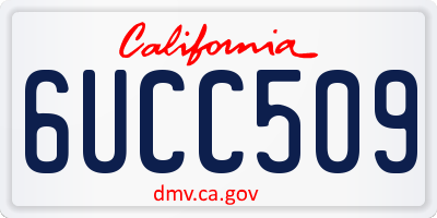 CA license plate 6UCC509