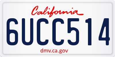 CA license plate 6UCC514