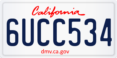 CA license plate 6UCC534
