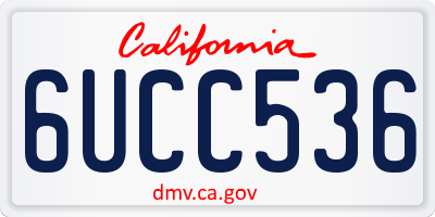 CA license plate 6UCC536