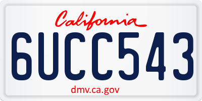 CA license plate 6UCC543