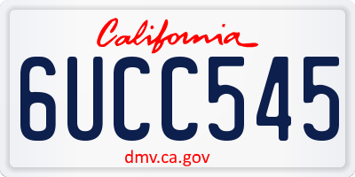 CA license plate 6UCC545