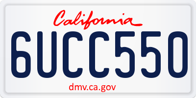 CA license plate 6UCC550