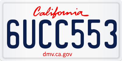 CA license plate 6UCC553