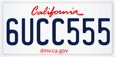 CA license plate 6UCC555