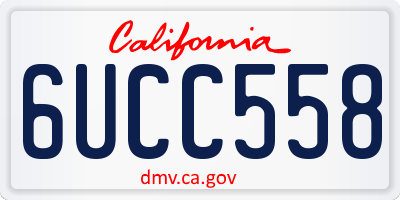 CA license plate 6UCC558
