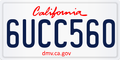 CA license plate 6UCC560