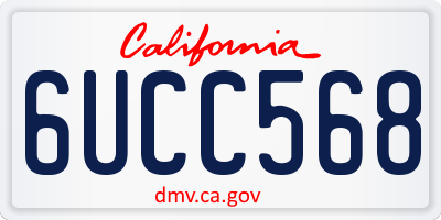 CA license plate 6UCC568