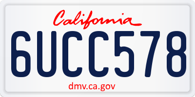 CA license plate 6UCC578