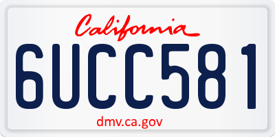 CA license plate 6UCC581