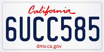 CA license plate 6UCC585