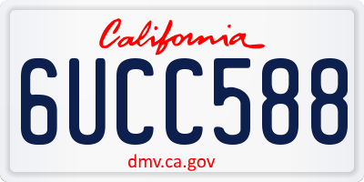 CA license plate 6UCC588