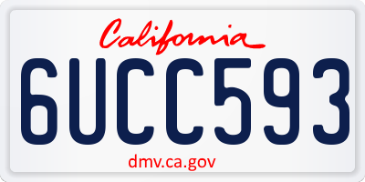 CA license plate 6UCC593