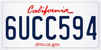 CA license plate 6UCC594