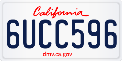 CA license plate 6UCC596