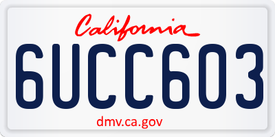 CA license plate 6UCC603