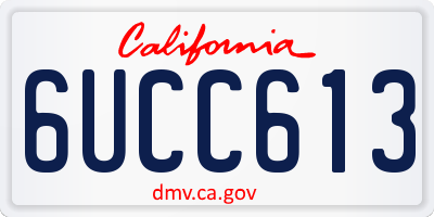 CA license plate 6UCC613
