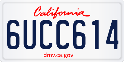 CA license plate 6UCC614