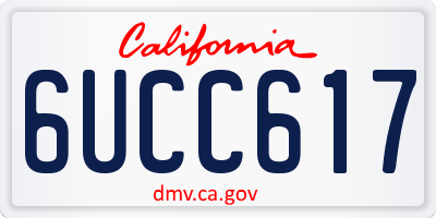 CA license plate 6UCC617