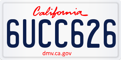 CA license plate 6UCC626