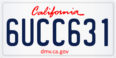 CA license plate 6UCC631