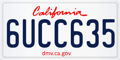 CA license plate 6UCC635